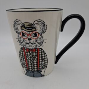 Signature Housewares Hipster Mouse Mug 16 oz Ceramic Stoneware Coffee Tea Cup